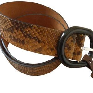 [[[MICHAEL KORS]]] Ladies' Python Belt, Brown (L)